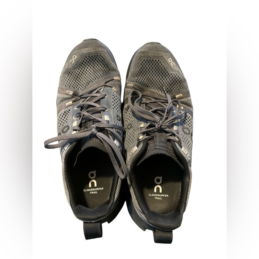On Running Men's Cloudsurfer Trail Shoes - Black and Gray
